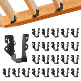 24 Pcs 2"x 4" Joist Hanger,Q235B Steel Face Mount Joist Hangers,Black Powder Coated Hurricane Ties for Rafter, Rafter Brackets for Floor, Deck and Ceiling Joists