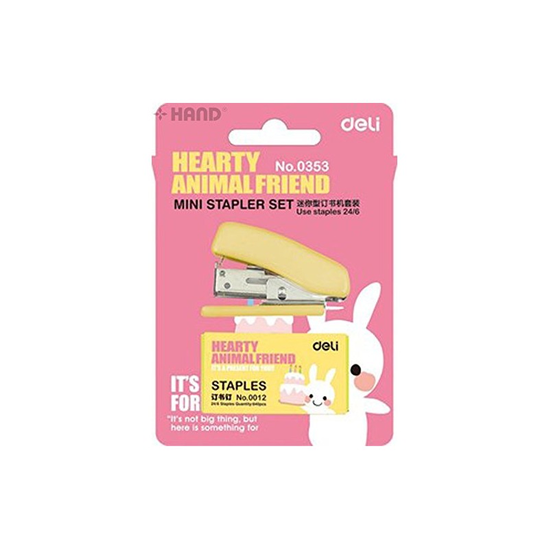 No.0353 Deli Pocket Size Mini Stapler Set