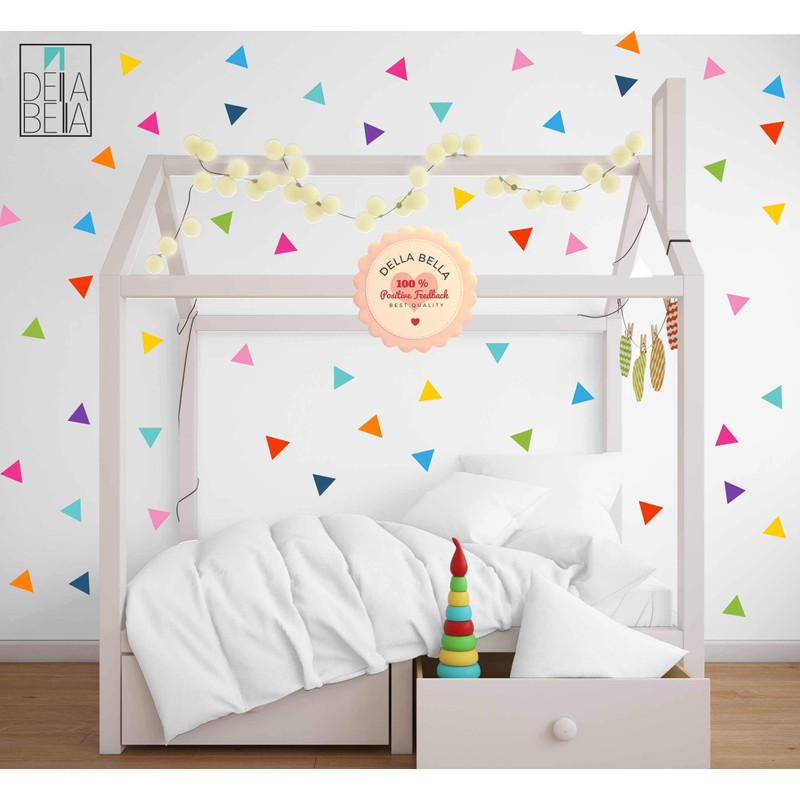 Triangle Wall Stickers Rainbow Colours Kids Home Wall Art Decor
