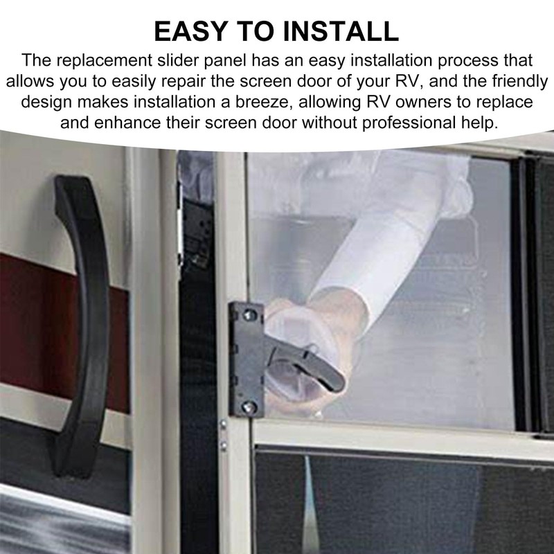 QQZ RV Screen Door Slider Panel 239061, with Push-Down Knob