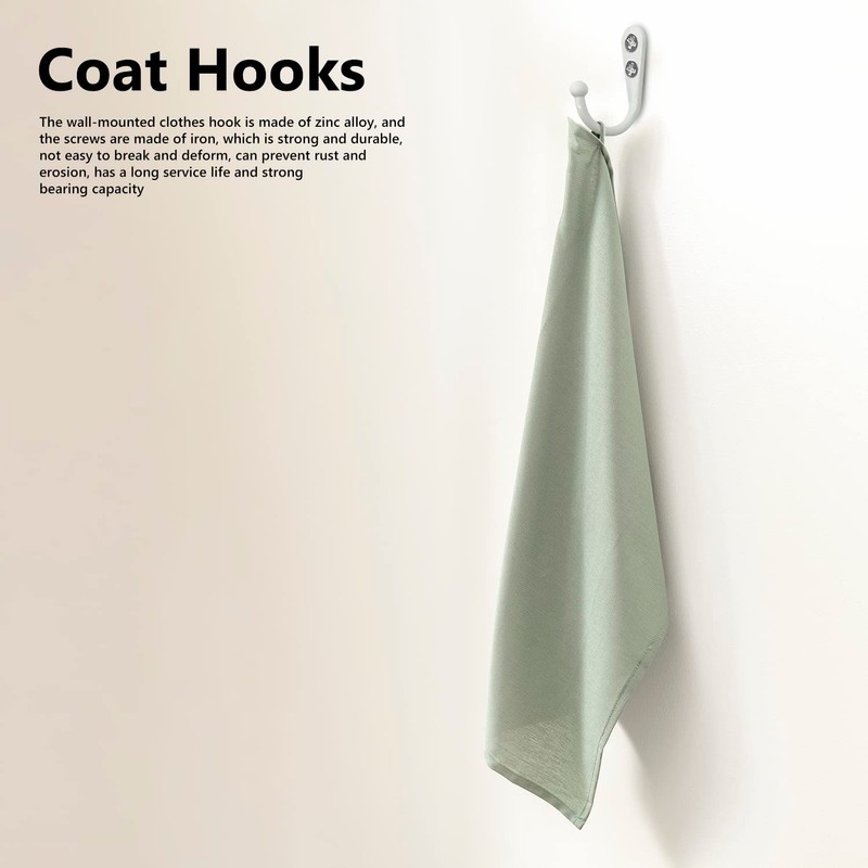 ALLY-MAGIC Coat Hooks, 5 Pcs Single Prong Robe Hooks with
