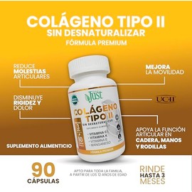 Olnatura Just Colágeno Tipo 2, 90 Cápsulas, Fórmula Premium con Vitamina E y Magnesio Suplemento Alimenticio.
