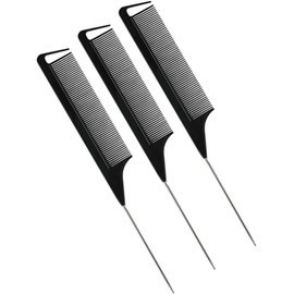 LIFKOME Peines para cortar el pelo Pinzas para seccionar el cabello de plástico y acero inoxidable, 1 juego, diseño simple, uso en salón de peluquería