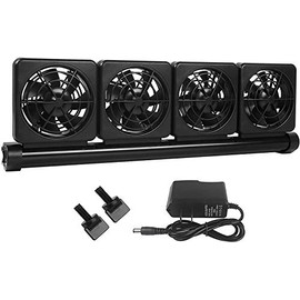 XMHF 4 Fans Aquarium Chiller, Fish Tank Cooling Fan System for Salt Fresh Water, Only Fit for Aquarium Lip Width Less Than 1/2 Inch