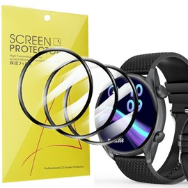 Lamshaw Compatible for MFVLP Smart Watch Screen Protector, [3 Pack] 3D Full Coverage PET Soft Screen Protector Film Compatible for MFVLP LC310 1.43" Smart Watch (3 Pack)