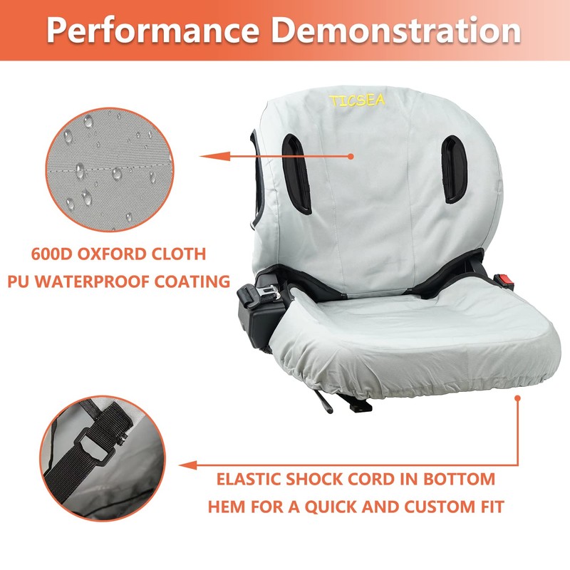 TICSEA Forklift Tractor Seat Cover, 600D Oxford Cloth Weatherproof Durable