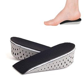 1 Pares Plantillas para Aumentar Altura, Plantillas de Gel Hombre y Mujer, Plantillas de Espuma Viscoelástica, 2cm, Invisibles, Absorbentes de Sudor, Transpirables para Zapatos, Botas (Negro, 5 cm)