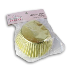 Sunny Side Up Bakery Foil Baking Cupcake Cups - 30 Count (Gold), Standard