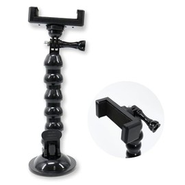 CM-TOP Soporte para Camara y Telfono con Ventosa Industrial, Cuello de Ganso Flexible 360, Base de Montaje para Auto,Videos tiktok,stremer,Blog,en... 