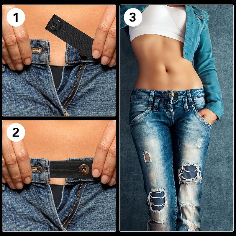 Adjustable Waist Extender - 6pcs Button Extender for Jeans -