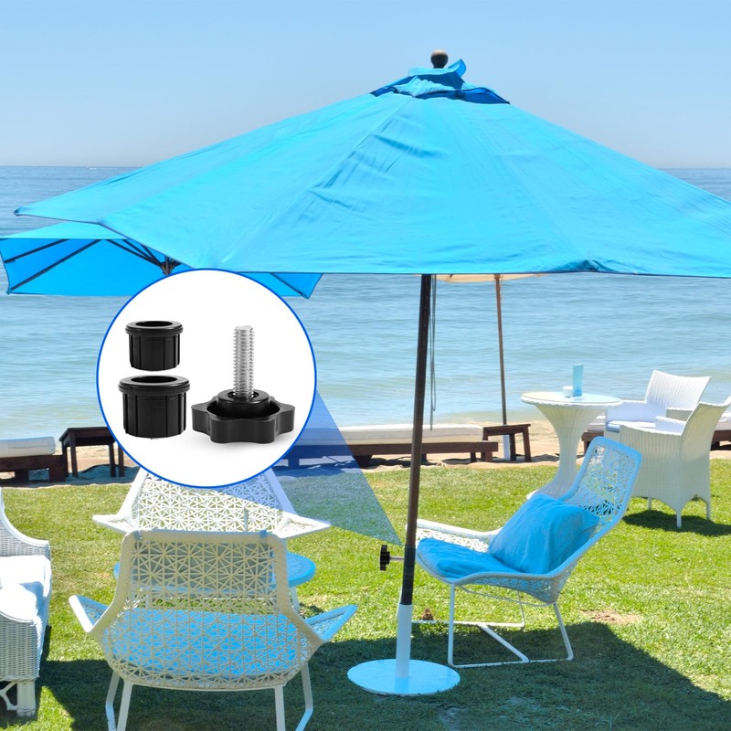 6pcs Umbrella Base Stand Replacement Parts, Black Plastic Umbrella Stand