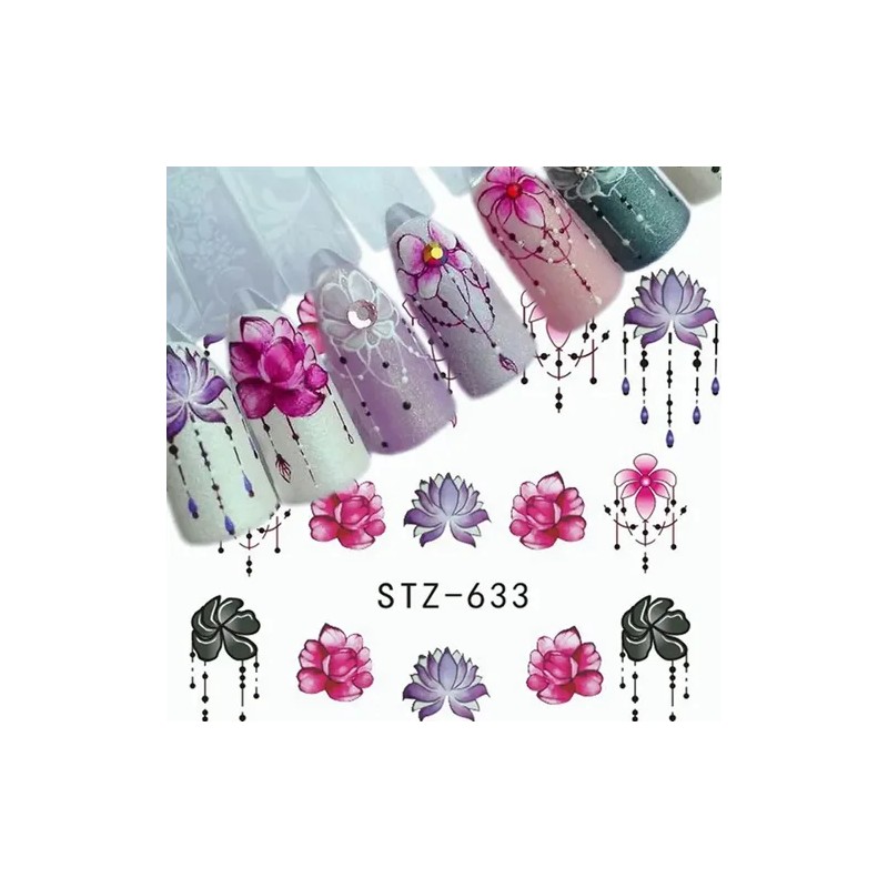Stiker Uñas 40 Uds Mariposas, Geometría, Plumas, Plantas Etc