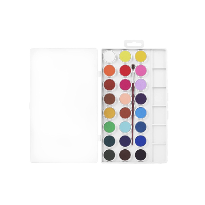 Jovi Wasserfarbkasten, 24 Wasserfarben mit Pinsel und Mischpalette, 1 stück