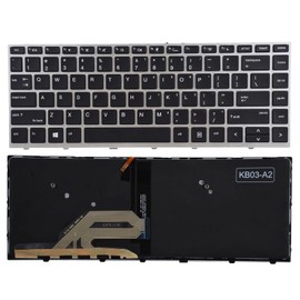 SUNMALL Replacement Backlit Keyboard Compatible with HP ProBook 430 G5 / 440 G5 / 445 G5 / 640 G4 / 645 G4 / 640 G5 with Silver Frame Backlight, No Pointer L09546-001 L00735-001