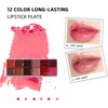 Paleta de Labios Colorida Maquillaje Labial Mate De Larga Duración