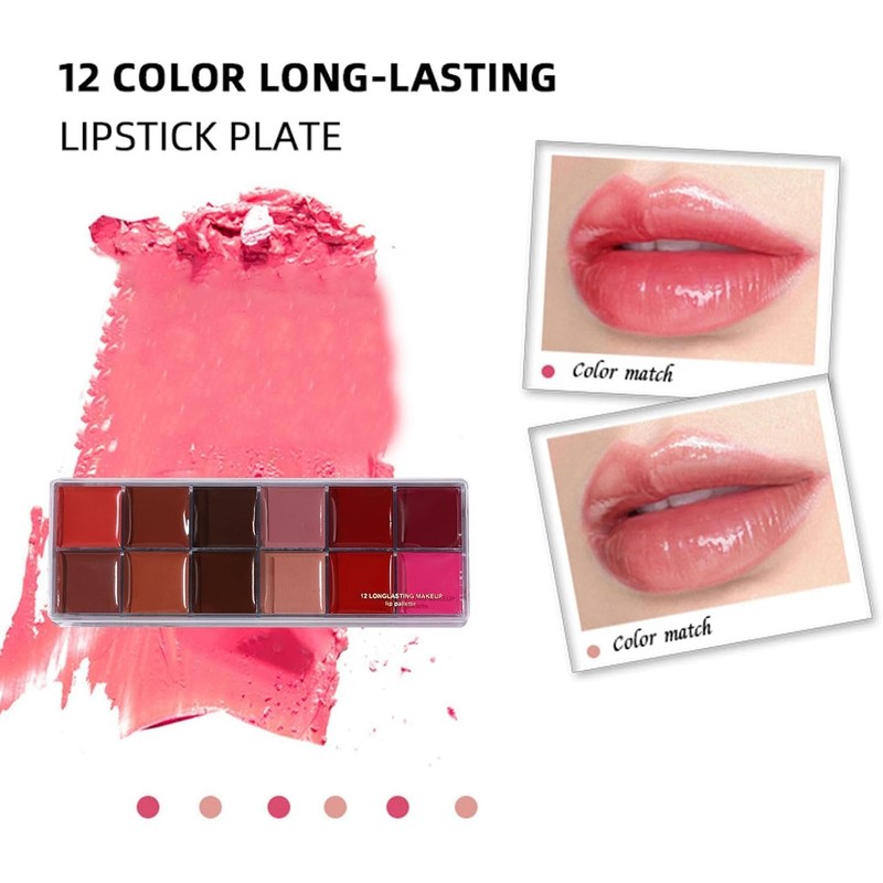 Paleta de Labios Colorida Maquillaje Labial Mate De Larga Duración