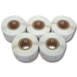 vhbw Set of 5 label rolls 12 mm x 24 mm (1000 labels) compatible with Seiko Smart Label Printer SLP 450, SLP 440 label printer