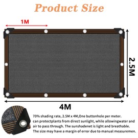 Sun Protection Net Shade Net with Eyelets, 50% Sun Protection, Lightweight and Durable, Greenhouse Shade Net, UV-Resistant Net for Pergola, Garden, Greenhouse, Chicken Coop, Outdoor