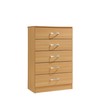 HODEDAH 5 Drawer Wood Dresser for Bedroom, Chest of Drawers
