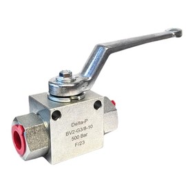 2 Way Hydraulic Ball Valve 3/8" BSP Thread with Mounting Holes - 500 Bar Working Pressure