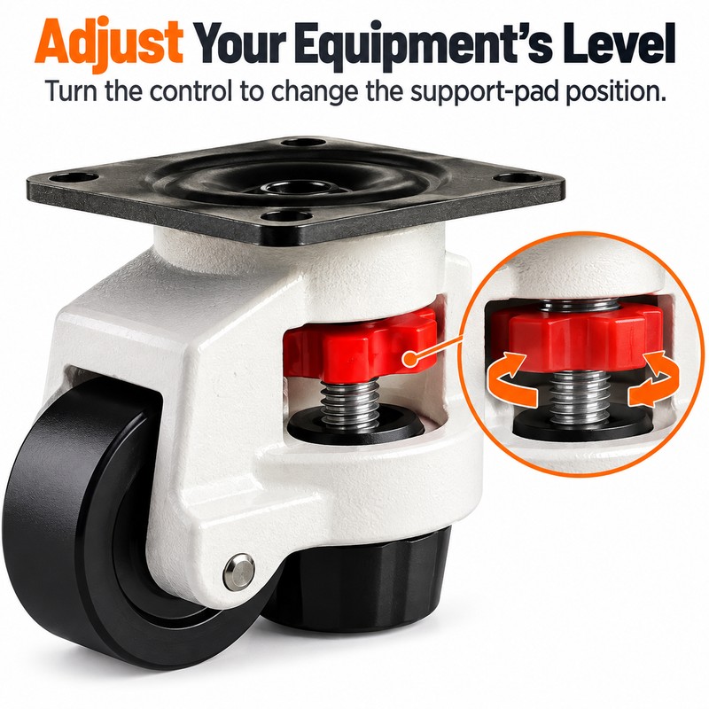 4-Pack 40F Leveling Casters with Adjustable Pads to Move &