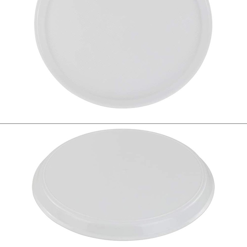 Ponpong 13.7 Inch Round Plastic Serving Trays Platters, White, 6