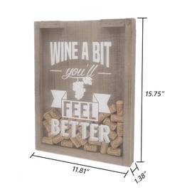 YY YEARCHY Wine Cork Holder Shadow Box, Wood Cork Holder Wine Decor for Home Kitchen and Bar (11.81 x 1.38 x 15.76 inches)