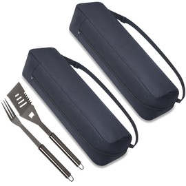 Amylove 1 Pc Grill Tool Storage Bags BBQ Utensil Grilling Bags Oxford Cloth Barbecue Holder Pouch Foldable Hardware Grilling Accessory Grill Storage Bags for Outdoor Camping Picnic Trip, Black