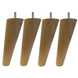 Margot Vintage Compass Set of 4 Legs for Slatted Base Wood, Natural Varnished, 7 x 7 x 20 cm
