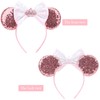 DRESHOW Mouse Ears Bow Headbands Minnie Ears Headband Glitter Party