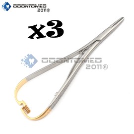 OdontoMed2011 Dental Mathieu Needle Holder Tc Tip 14cm (5.5") Pliers Forcep Orthodontics 3 Pieces Instruments ODM