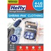 Hefty Shrink-Pak - 4 Large Vacuum Storage Bags for Clothes,