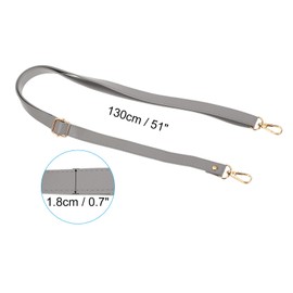 PATIKIL Leather Purse Strap Replacement 51 Inch, Adjustable Shoulder Crossbody Replacement Strap with Gold Hardware, Grey