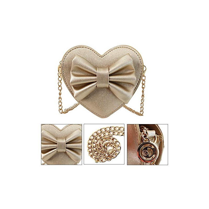 Goclothod Girls Bowknot Mini Coin Purse Heart Shape Cross Body