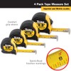 Titan 10902 4-Piece Tape Measure Set (12', 16', 25' and