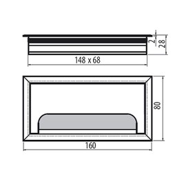 LIKERAINY Cable Bushing Desk Table Grommets 80x 160mm Cable Outlet Tidy Cover Insert Square Cube Wire Organiser Aluminum Anodised Black Pack of 4
