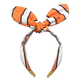 Blithween Clownfish Knotted Bow Headband Ocean Theme Hair Accessories Halloween Costume Dress up Birthday Party Supplies Orange White
