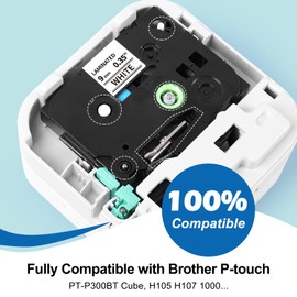 4 x MarkField Compatible Laminated 9 mm 0.35 Label Tape as Replacement for Brother P-Touch Tapes TZ TZe-221 121 125 325 Colourful for PT-H105 H107 H101C H100LB H110 1000 1090 D200 E110 P3 0000BTBT