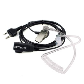 Retevis Walkie Talkie Earpiece with Mic Compatible with 2 Pin Midland Walkie Talkie G6 G7 GXT250 GXT310 GXT550 GXT650 LXT80 LXT112, Two Way Radio Earpiece Covert Acoustic Tube Headset (1 Pcs)