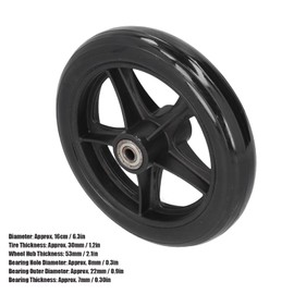 Reemplazo de Rueda de Silla de Ruedas de PU de 16cm, Antideslizante, Resistente Al Desgaste, Rodamiento Suave, Uso Amplio para Silla de Ruedas, Andador, Andador