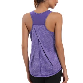 Aeuui Womens Workout Tops for Women Racerback Tank Tops Mesh Yoga Shirts Athletic Running Tank Tops Sleeveless Gym Clothes