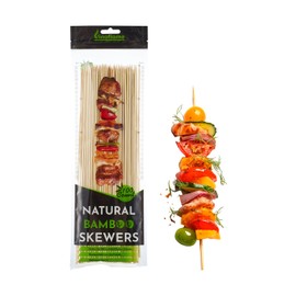 Vinaflame 200 PCS (2 x 100 PCS Bag), 12" Natural Bamboo Skewers for BBQ, Wood Barbecue Skewers for Appetizer, Sausage, Fruit, Cocktail, Kabob Stick, Chocolate Fountain, BBQ Grilling, Kitchen, Party