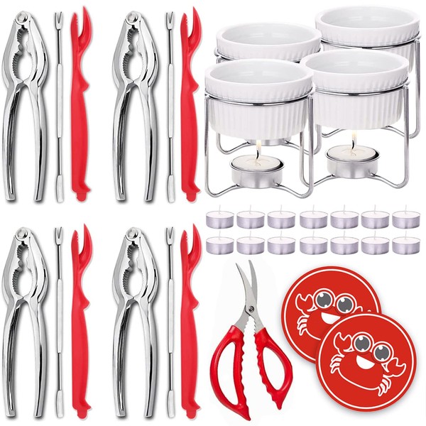 Luvan 33 Pcs Crab Crackers and Tools Set with 4