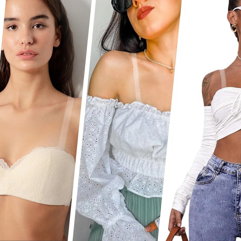6 Pairs Invisible Transparent Bra Straps, Transparent Replacement Bra Straps,