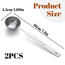 2 PCS 15 Ml Tablespoon Measuring Spoon, Stainless Steel Coffee Scoops Long Handle Tablespoon for Ground Coffee, Coffee Brewing, Milk Brewing (7.1 Inches)