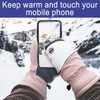 Feelorna Women's Ski Mittens, Waterproof Anti-Slip Snow Gloves for Skiing