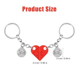 Brick Heart Key Chain, Detachable Heart Keychain Set Matching Heart Keychain Heart Keychain for Couples Brick Keychain Best Friend for Lovers Sweet Gifts Valentines Day (Red)