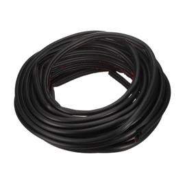 HARFINGTON Rubber Weather Stripping Door Seal Strips, 50 Feet D-Shaped Draught Excluder for Door Window Frame, Self Adhesive Waterproof Weather Sealing Strip for 0.35" to 0.45" Gap, Black