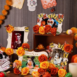 Chunful 6 Pack Dia de Los Muertos Wooden Picture Frames Kit 4x6'' Day of The Dead DIY Photo Frames for Altar Ofrenda (Rhinestone)