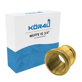kör4u CW617N Brass Female Coupling 3/4 Inch, Pipe Connector, Sanitary and Garden